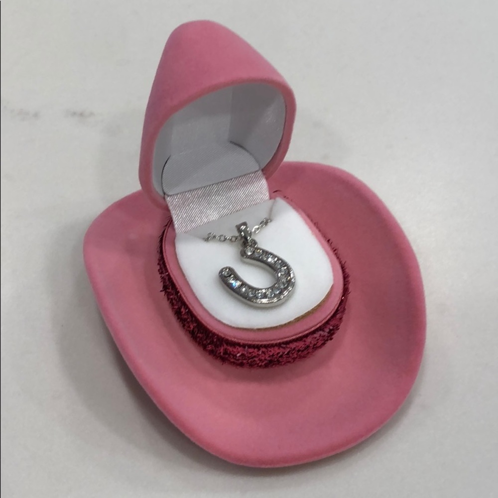 Faux crystal horse shoe necklaces
